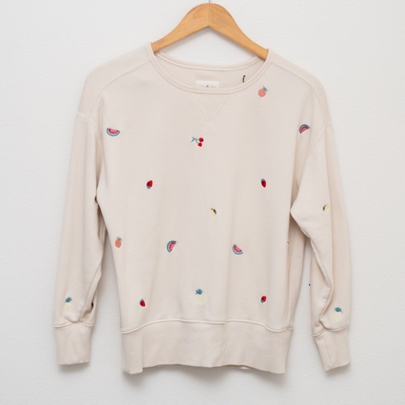 Lou & Grey Fruity Cozy Cotton Terry Sweatshirt Size XS - Picture 4 of 13